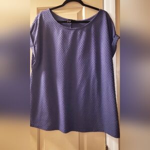 W5 Blue Boxy Blouse with Short Sleeves